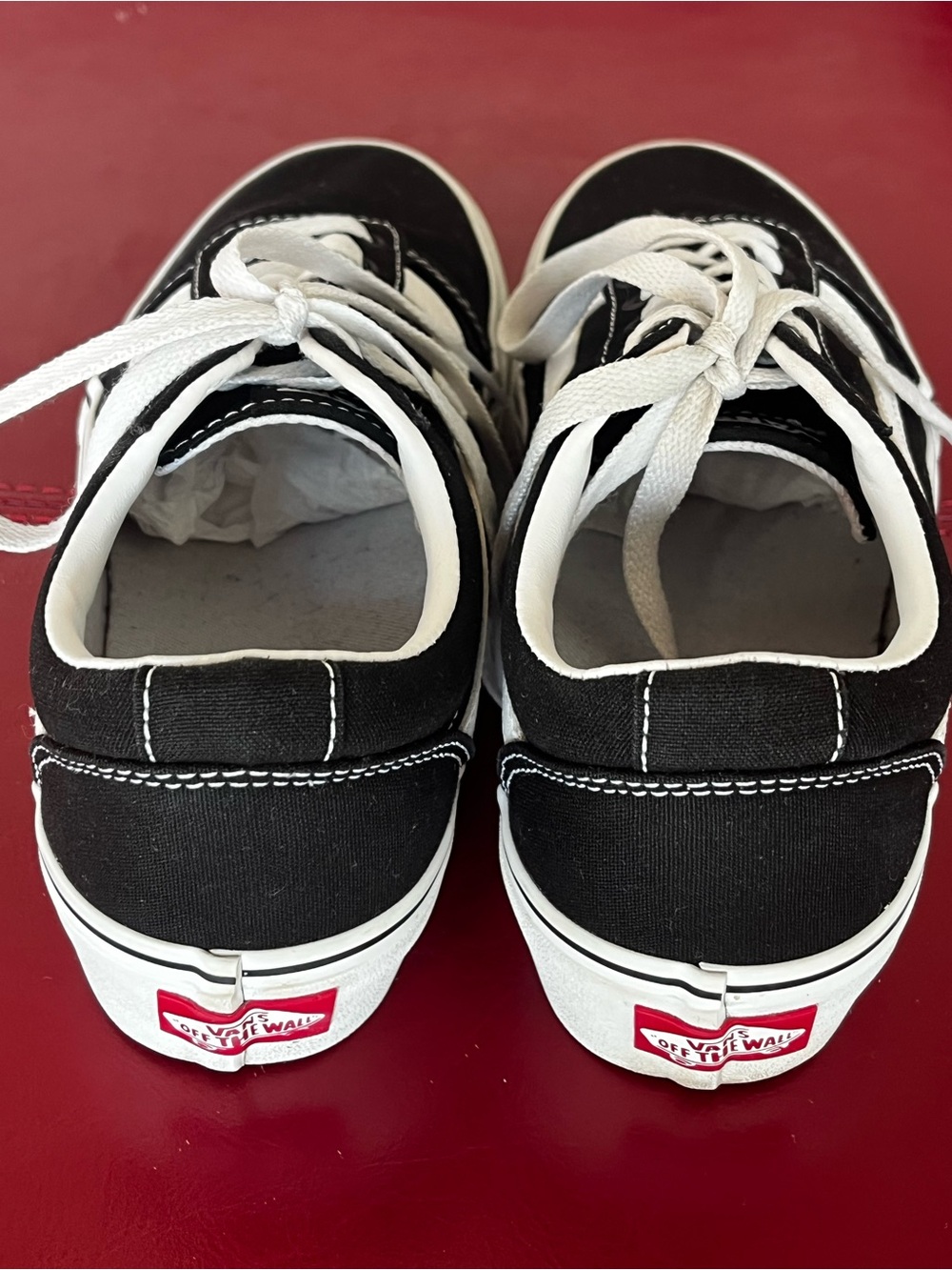 Vans Old Skool Classic Black Canvas Platform Sneaker with White Stripe Size 6.5 - Picture 6 of 9